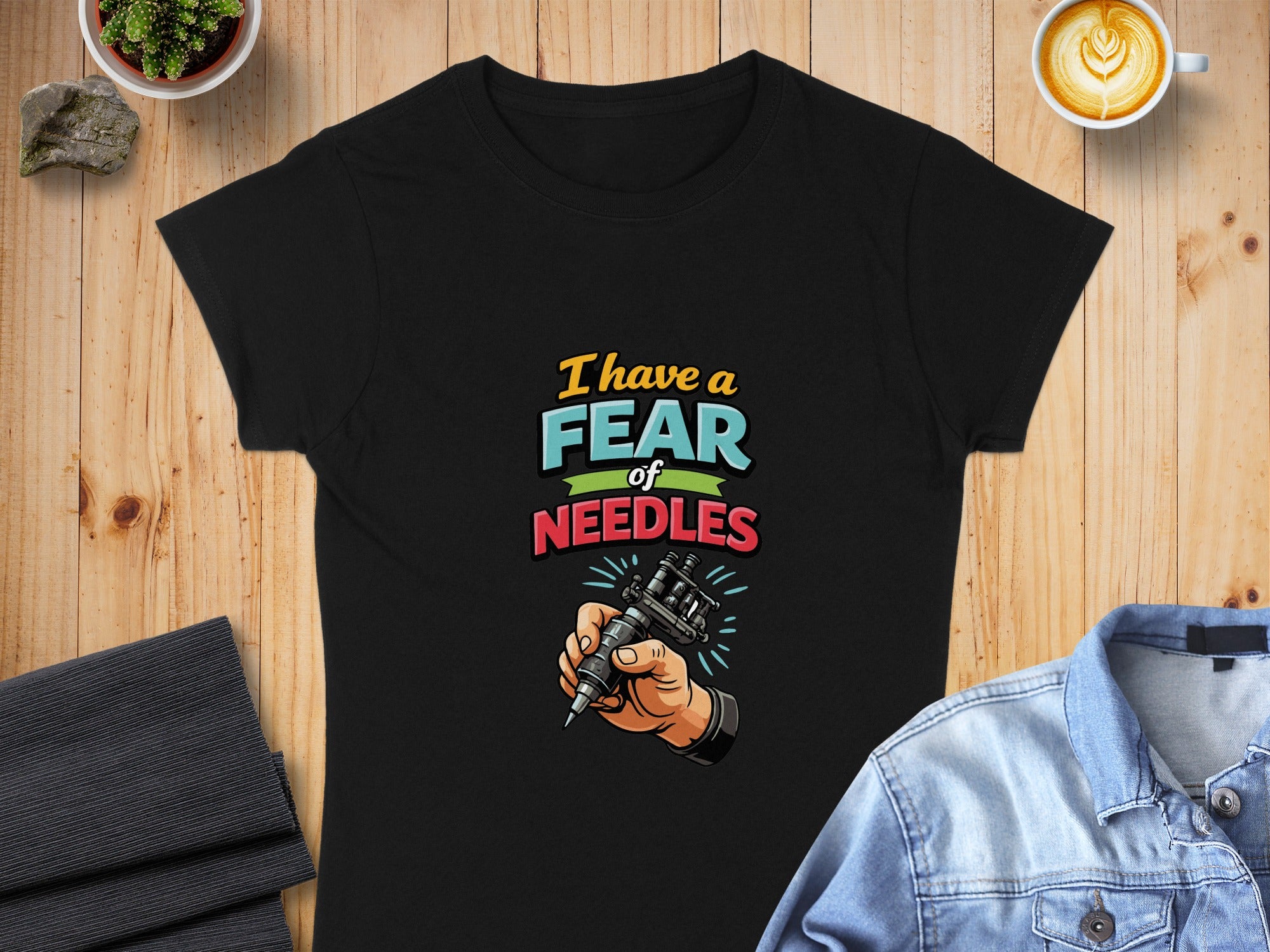 Fear of Needles Graphic T-Shirt For Tattoo Lovers