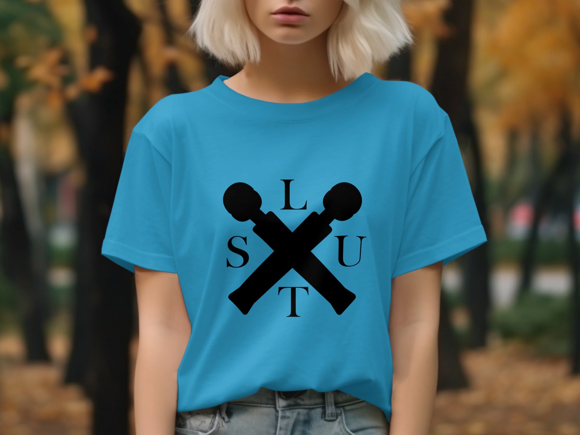 Unique Graphic Teal Shirt with Microphone Print Design
