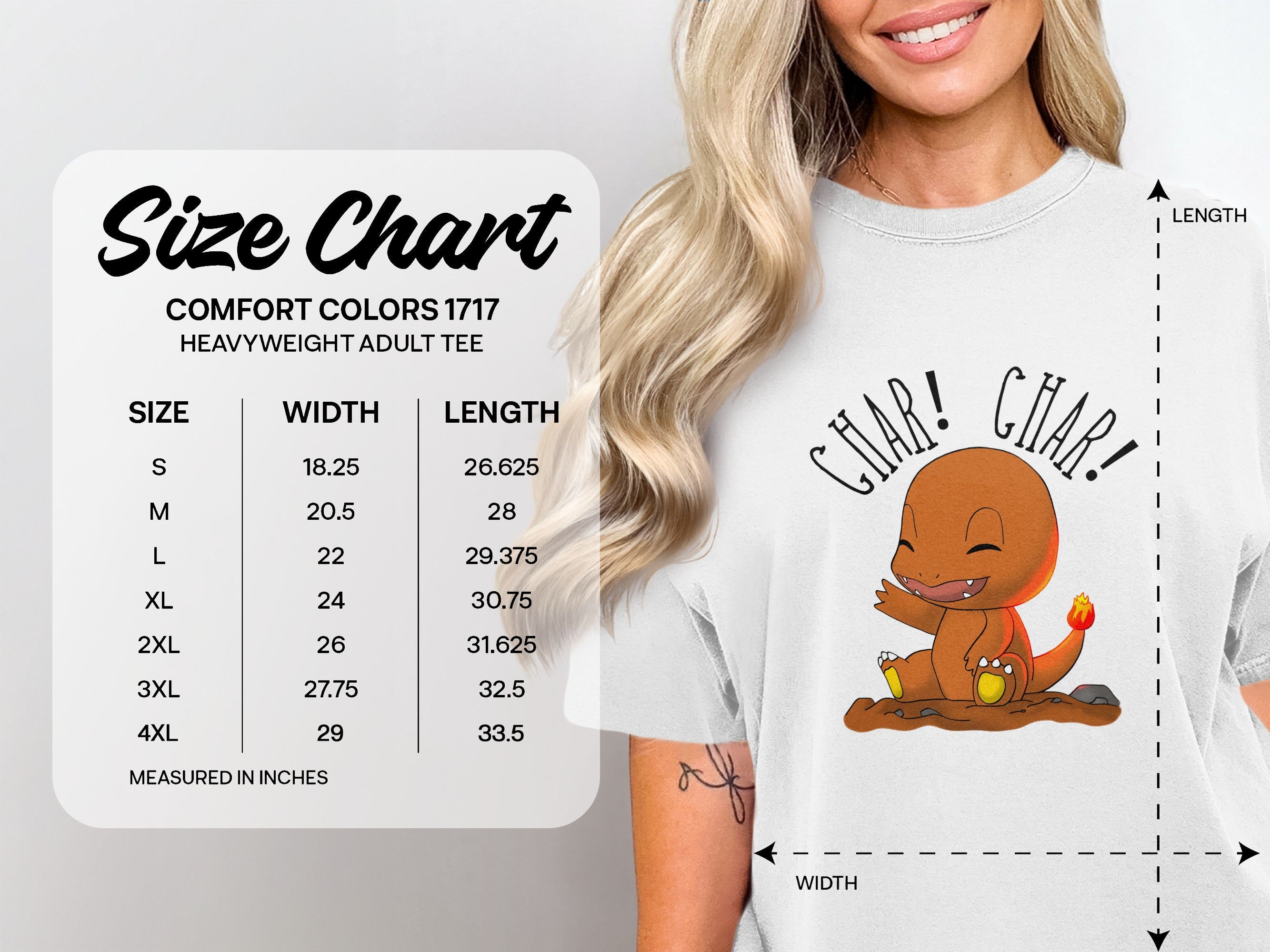 Char Char With Cute Dragon Design Adult Tee